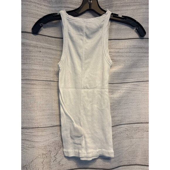 Nkd White Ribbed Cotton Tank Top Size XS - Picture 3 of 4